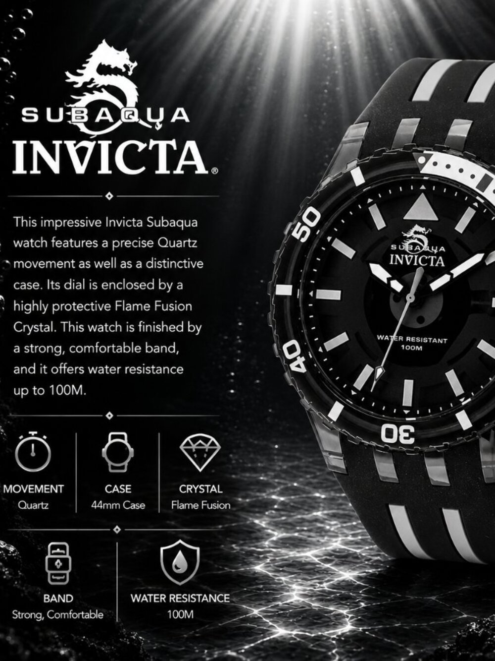 Invicta Subaqua 44mm Black (69447) - Brand New in Box